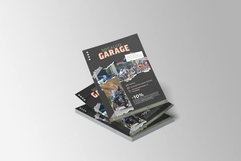 conjunto de flyers com design desenvolvido para a socalco garage